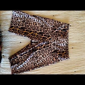 Cheetah biker shorts.
